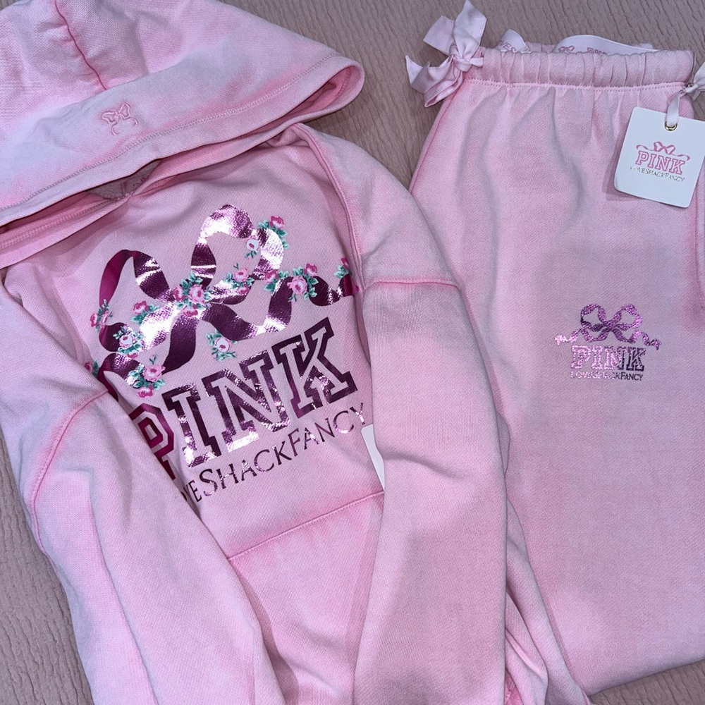 Loveshackfancy X VS Pink Lollipop Sweats Set Hoodie & Joggers Set, Size Small 🎀